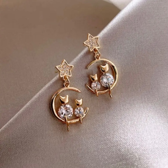 Elegant Jewelry Jewelry - Kittens Crystal Zircon Stud Earrings For Women Girl Party Jewelry